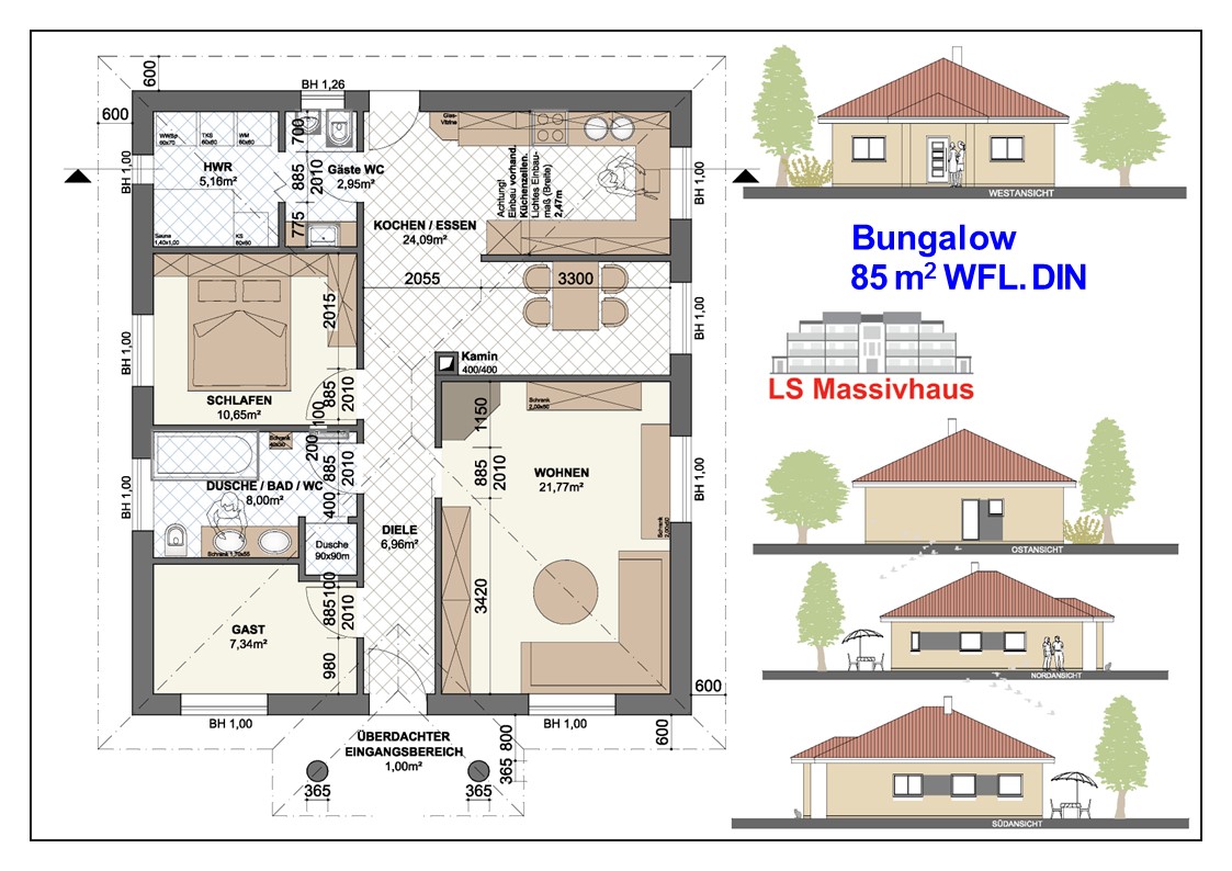 Bungalow 85 m²
