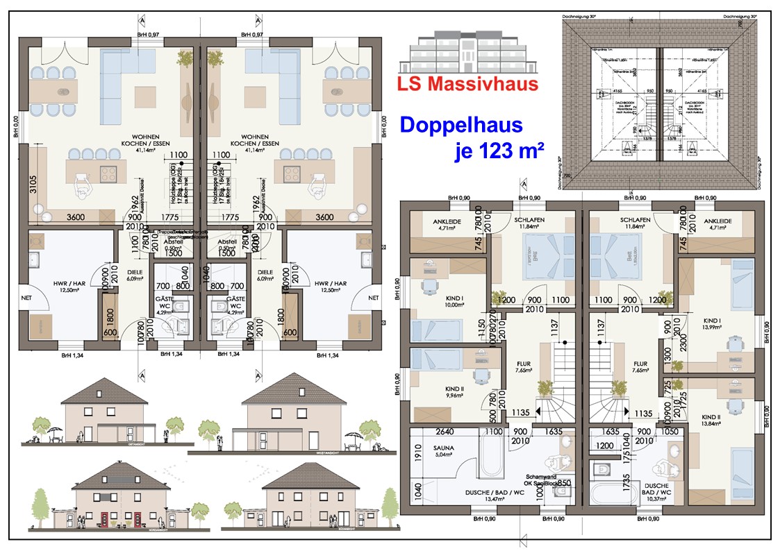 Doppelhaus Stadtvilla 123 m2